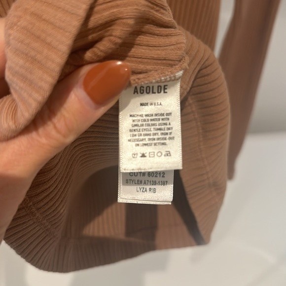 AGOLDE LYZA RIBBED COTTON CUT - OUT TOP size Small - Picture 8 of 12